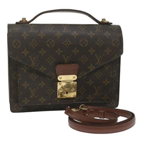 lv m51185|LOUIS VUITTON Monogram Monceau Hand Bag M51185 LV .